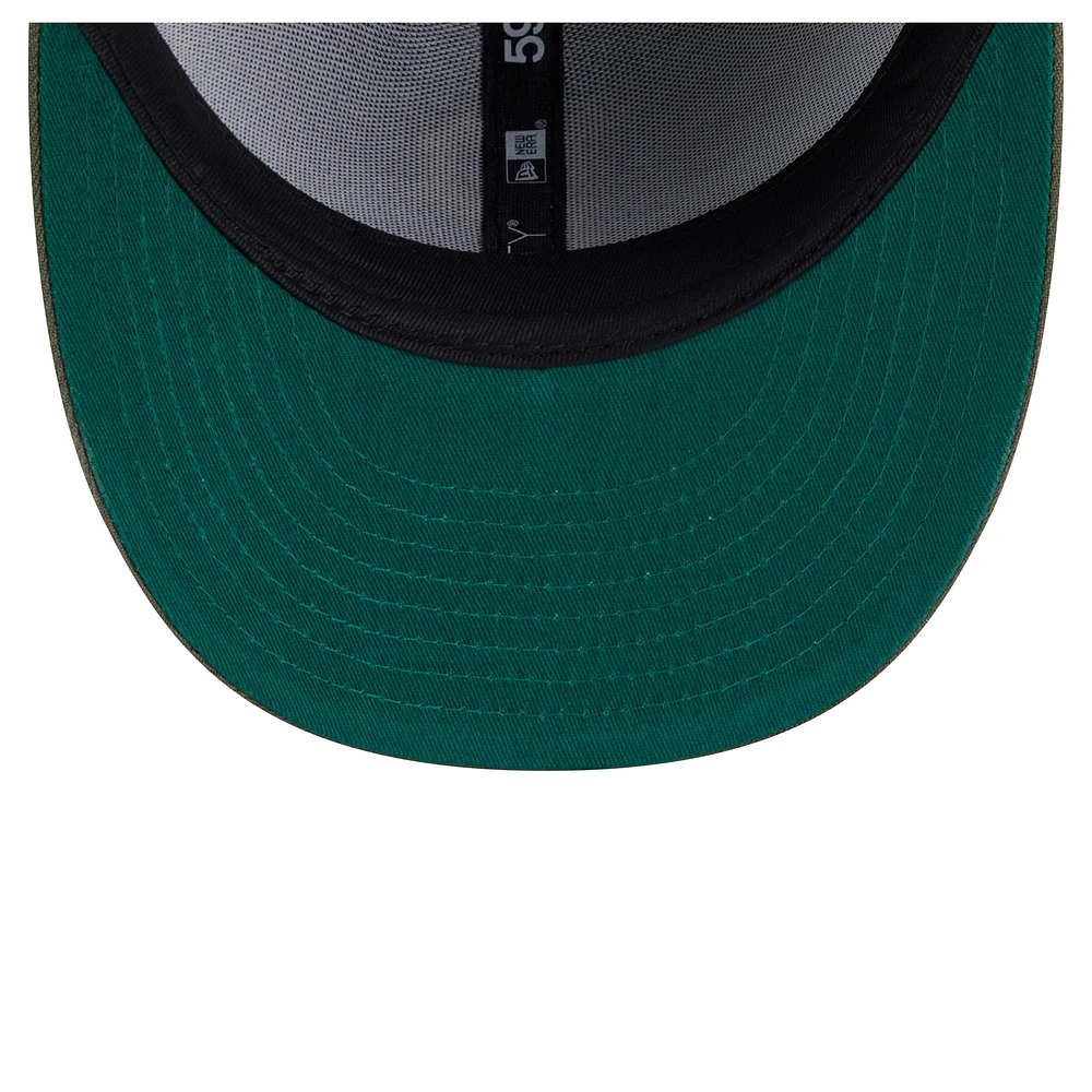 Men's New Era Olive Pittsburgh Pirates Tonal Florals 59FIFTY Fitted Hat