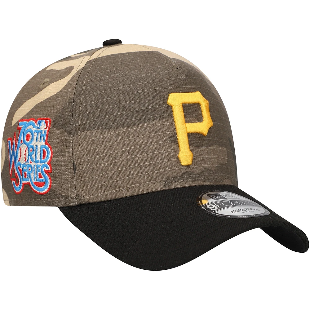 Men's New Era Pittsburgh Pirates Camo Crown A-Frame 9FORTY Adjustable Hat