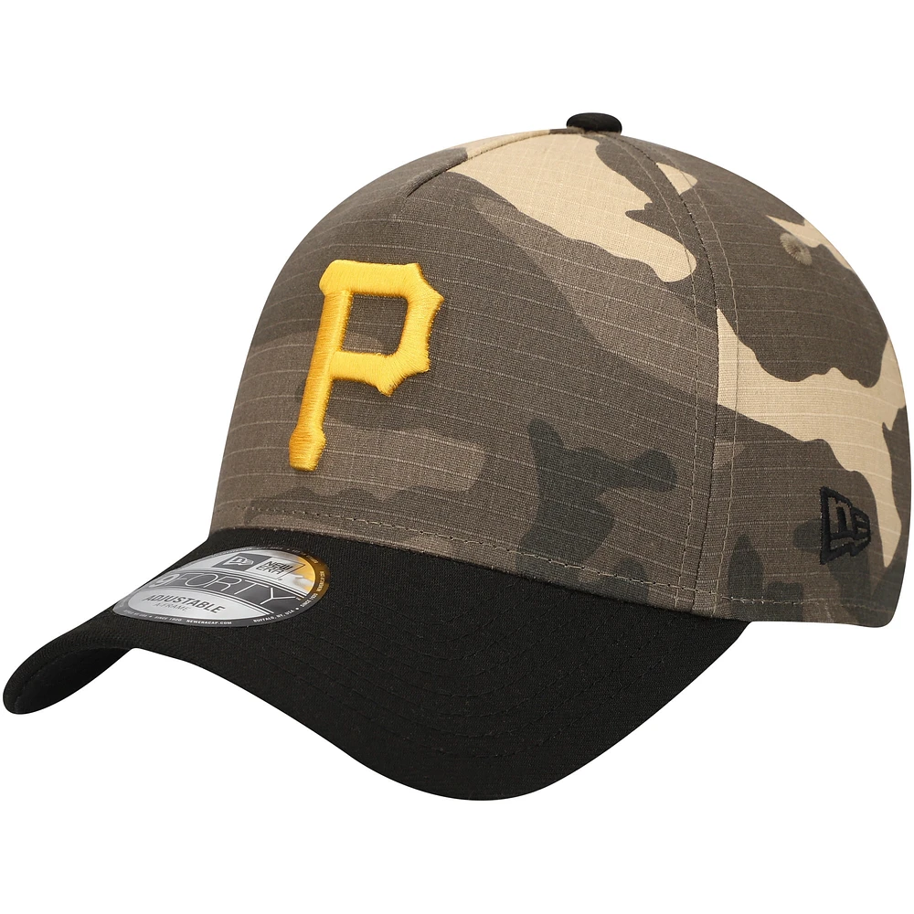 Men's New Era Pittsburgh Pirates Camo Crown A-Frame 9FORTY Adjustable Hat