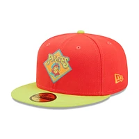 Men's New Era Red/Neon Green Pittsburgh Pirates  Lava Highlighter Combo 59FIFTY Fitted Hat