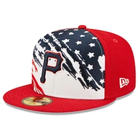 Casquette ajustée New Era Pittsburgh Pirates 2022 4th of July On-Field 59FIFTY rouge pour homme