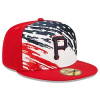 Casquette ajustée New Era Pittsburgh Pirates 2022 4th of July On-Field 59FIFTY rouge pour homme