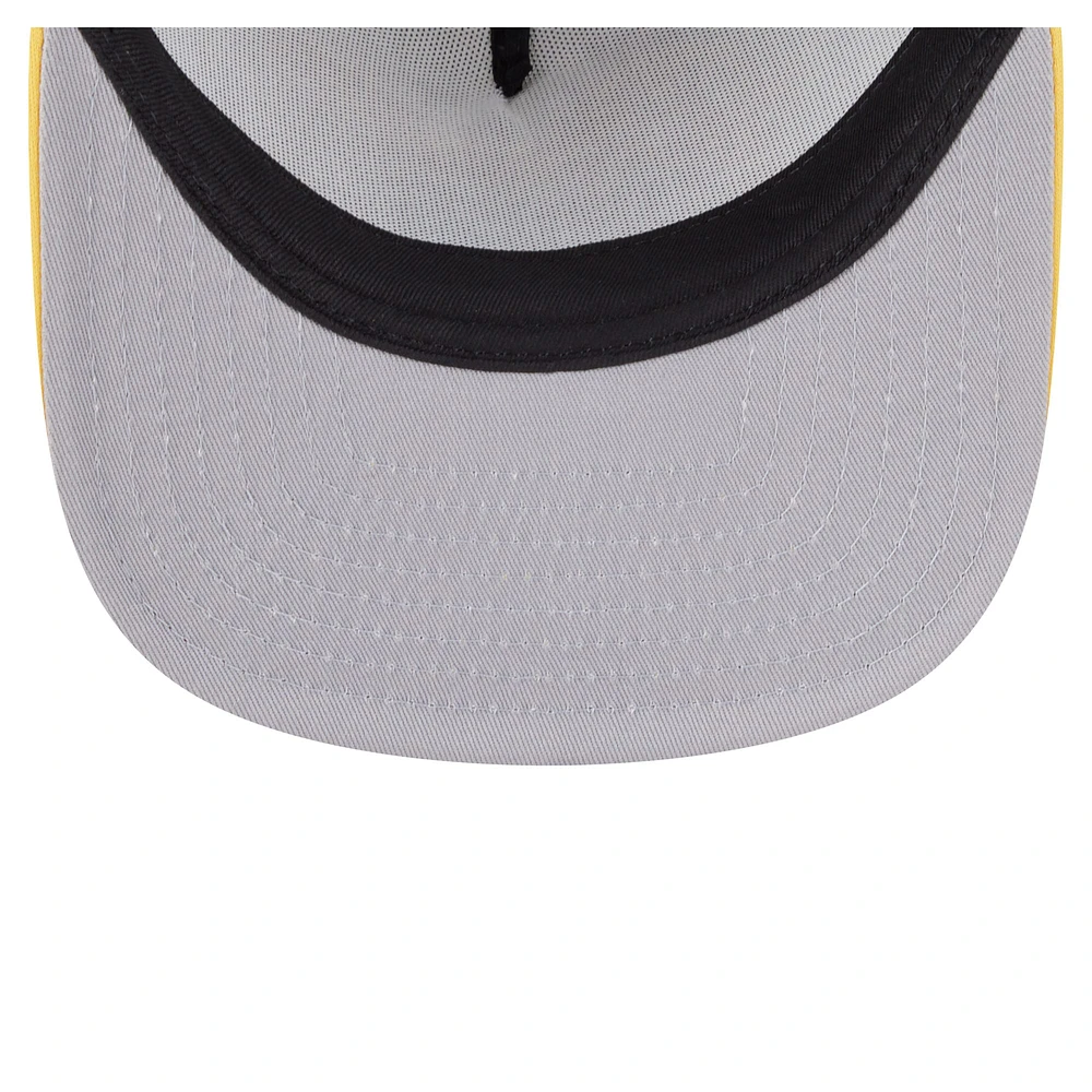 Men's New Era White/Gold Pittsburgh Pirates Retro Script Trucker 9FIFTY Snapback Hat