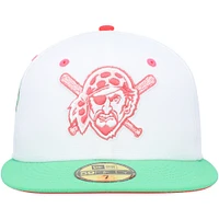 Casquette ajustée 59FIFTY Pittsburgh Pirates Watermelon Lolli New Era pour homme, blanc/vert