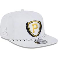 Men's New Era White Pittsburgh Pirates Golfer Tee 9FIFTY Snapback Hat