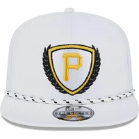 Men's New Era White Pittsburgh Pirates Golfer Tee 9FIFTY Snapback Hat