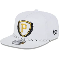 Men's New Era White Pittsburgh Pirates Golfer Tee 9FIFTY Snapback Hat