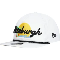 Casquette ajustable de golfeur Paradise des Pirates de Pittsburgh blanche New Era pour homme