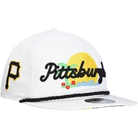 Casquette ajustable de golfeur Paradise des Pirates de Pittsburgh blanche New Era pour homme