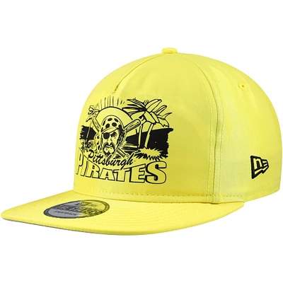 Casquette Snapback de golfeur néon des Pirates de Pittsburgh New Era jaune pour hommes