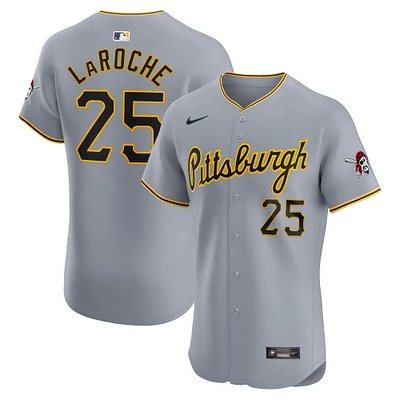 Maillot de joueur Nike Adam LaRoche pour hommes, gris, Pittsburgh Pirates Road Elite