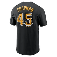 T-shirt avec nom et numéro Nike Aroldis Chapman pour hommes, noir, Pittsburgh Pirates Fuse