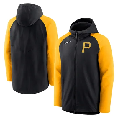 Pittsburgh Pirates Nike Authentic Collection Performance Raglan Full-Zip Hoodie - Black/Gold