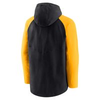 Men's Nike Black/Gold Pittsburgh Pirates Authentic Collection Performance Raglan Full-Zip Hoodie