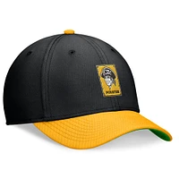 Casquette de performance Nike pour hommes, noir/or, Pittsburgh Pirates Cooperstown Collection Rewind Swooshflex