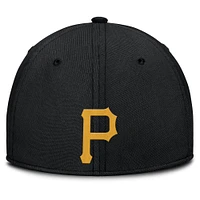 Casquette Nike Performance Flex Rise Swoosh pour homme, noire/dorée, des Pirates de Pittsburgh
