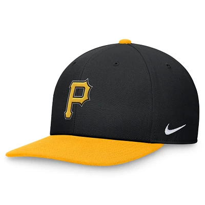 Casquette Snapback bicolore noire/dorée pour homme des Pirates de Pittsburgh Nike