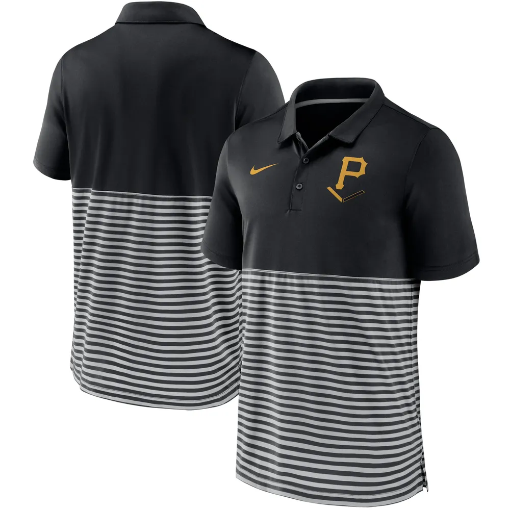 Lids Pittsburgh Pirates Nike Home Plate Striped Polo - Black/Gray