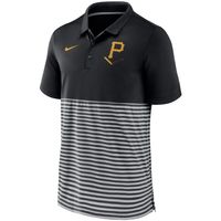 Men's Nike Black/Gray Pittsburgh Pirates Home Plate Striped Polo