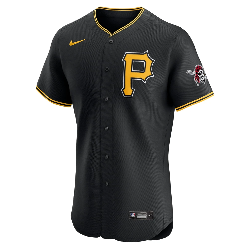 Maillot Nike noir pour homme Pittsburgh Pirates Alternate Vapor Premier Elite Patch