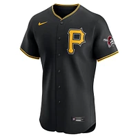 Men's Nike Black Pittsburgh Pirates Alternate Vapor Premier Elite Patch Jersey