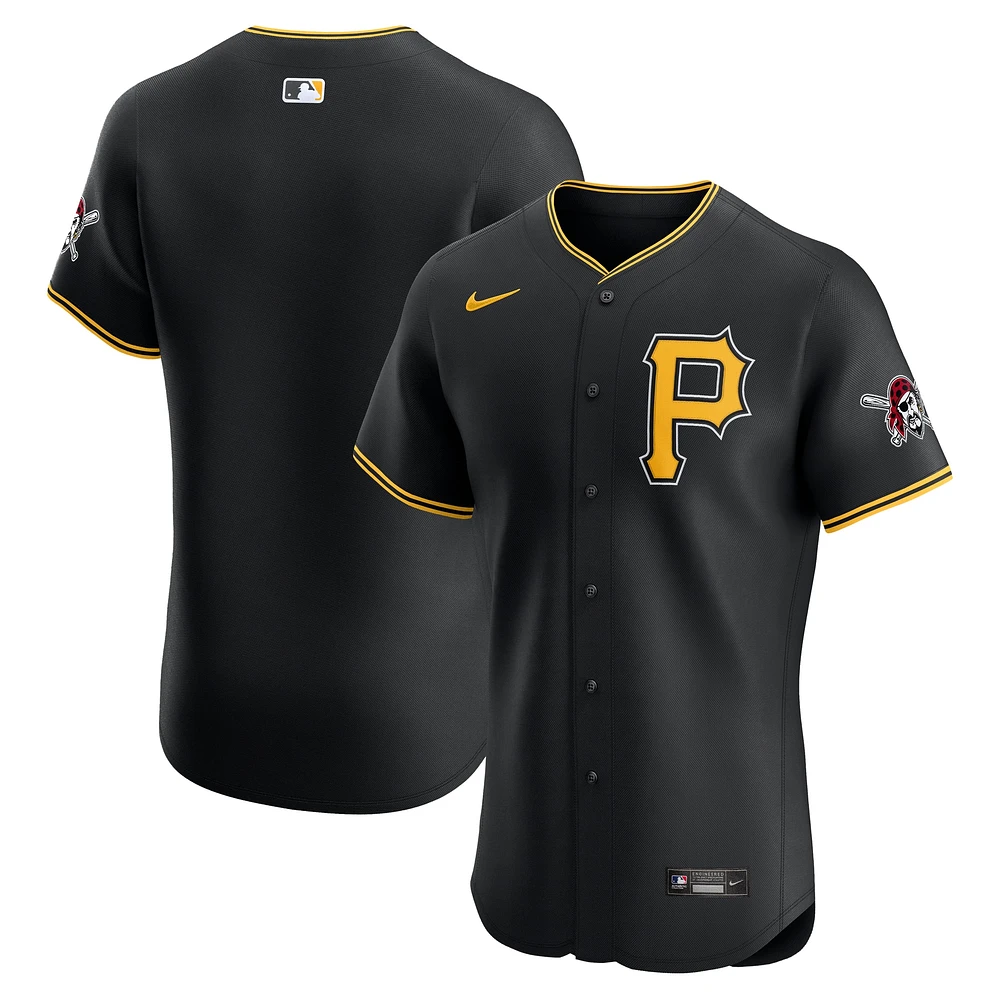 Maillot Nike noir pour homme Pittsburgh Pirates Alternate Vapor Premier Elite Patch