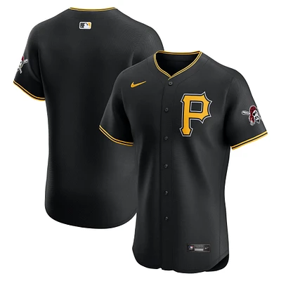 Men's Nike Black Pittsburgh Pirates Alternate Vapor Premier Elite Patch Jersey