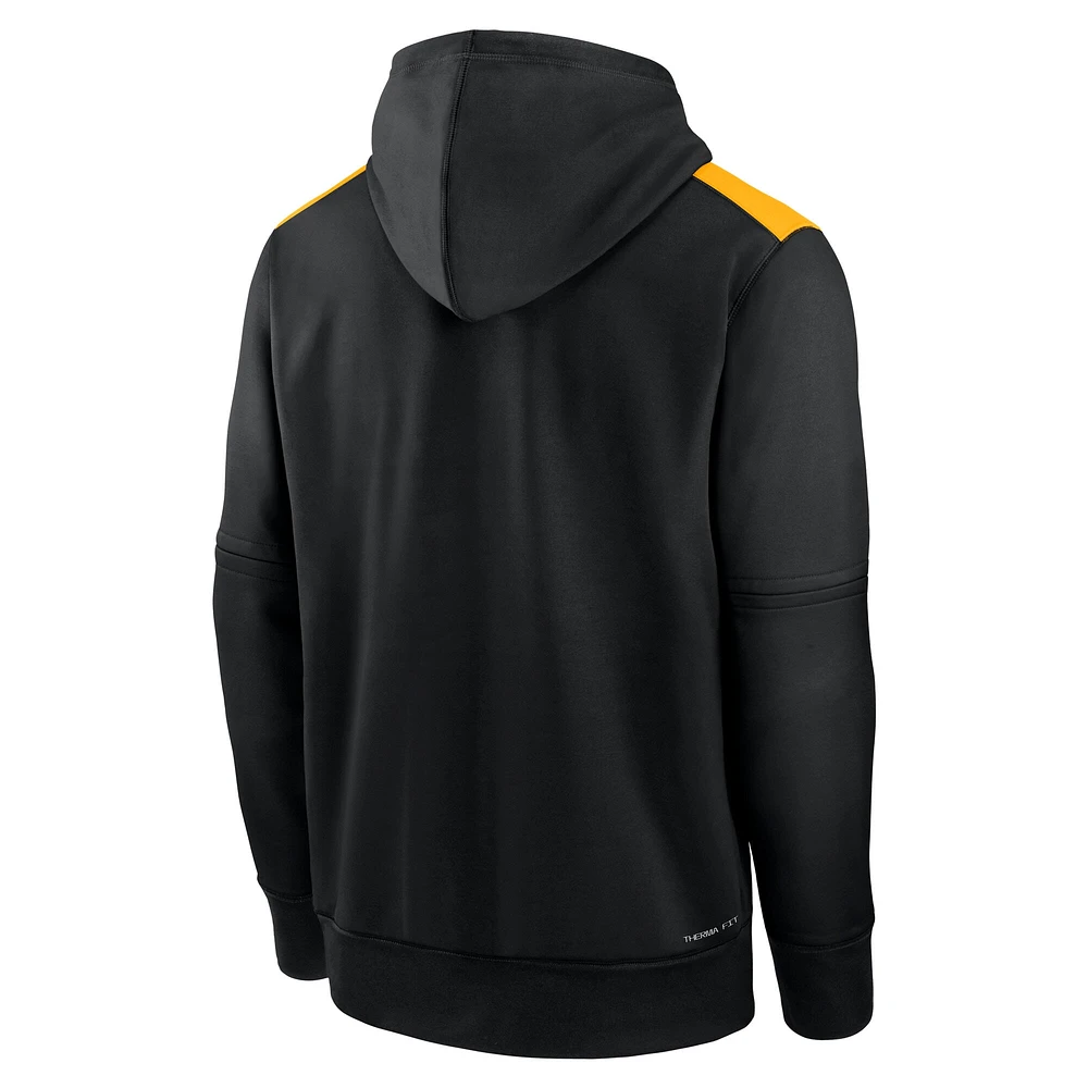 Men's Nike  Black Pittsburgh Pirates Authentic Collection City Connect Therma Pullover Hoodie