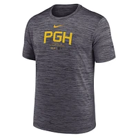 T-shirt Nike noir Pittsburgh Pirates Authentic Collection City Connect Velocity Performance pour homme