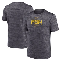 Men's Nike Black Pittsburgh Pirates Authentic Collection City Connect Velocity Performance T-Shirt