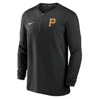 Men's Nike Black Pittsburgh Pirates Authentic Collection Game Time Performance Quarter-Zip Top