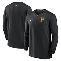 Men's Nike Black Pittsburgh Pirates Authentic Collection Game Time Performance Quarter-Zip Top