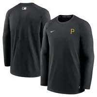 Men's Nike Black Pittsburgh Pirates Authentic Collection Logo Performance Long Sleeve T-Shirt