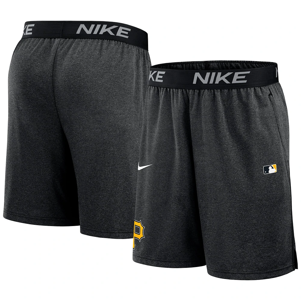 Short Nike Performance Knit pour homme, collection authentique des Pirates de Pittsburgh, noir
