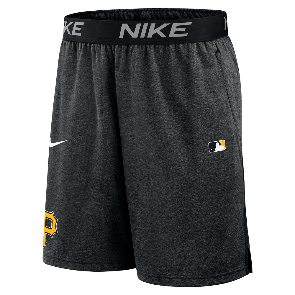 Short Nike Performance Knit pour homme, collection authentique des Pirates de Pittsburgh, noir