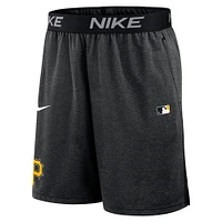 Short Nike Performance Knit pour homme, collection authentique des Pirates de Pittsburgh, noir