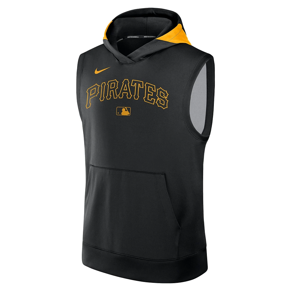 Men's Nike Black Pittsburgh Pirates Authentic Collection Performance Sleeveless Pullover Hoodie