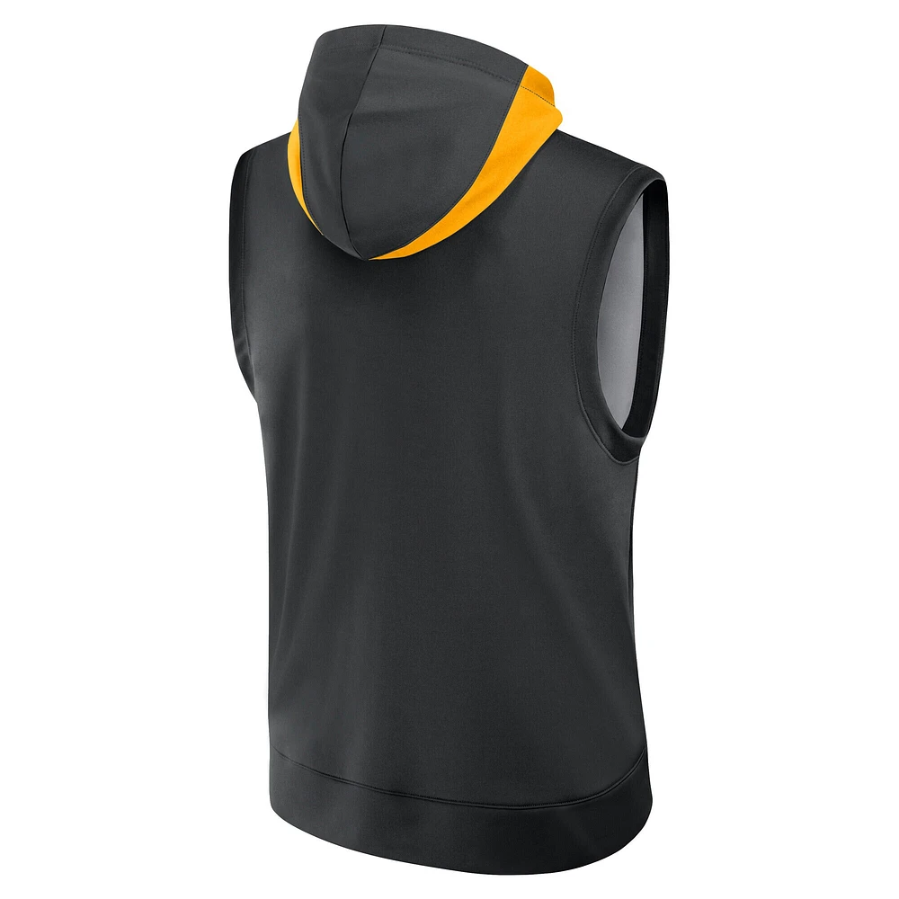 Men's Nike Black Pittsburgh Pirates Authentic Collection Performance Sleeveless Pullover Hoodie