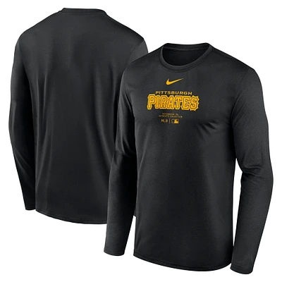 Men's Nike Black Pittsburgh Pirates Authentic Collection Practice Performance Long Sleeve T-Shirt