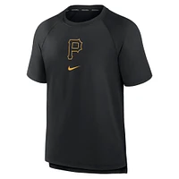 Men's Nike Black Pittsburgh Pirates Authentic Collection Pregame Raglan Performance T-Shirt