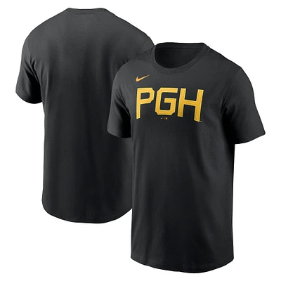 T-shirt Nike noir Pittsburgh Pirates City Connect avec logo pour homme