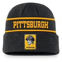 Bonnet en tricot à revers Nike pour hommes, Pittsburgh Pirates Cooperstown Collection Rewind Terra, noir