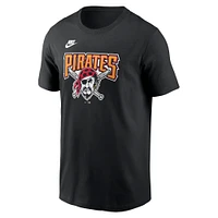 T-shirt Nike noir avec logo de l'équipe la collection Cooperstown des Pirates Pittsburgh pour hommes