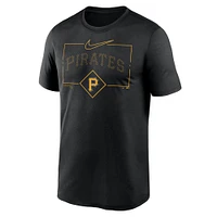 T-shirt Nike Diamond View Legend pour homme, noir, des Pirates de Pittsburgh