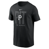 T-shirt local de mode Nike des Pirates Pittsburgh noir pour hommes