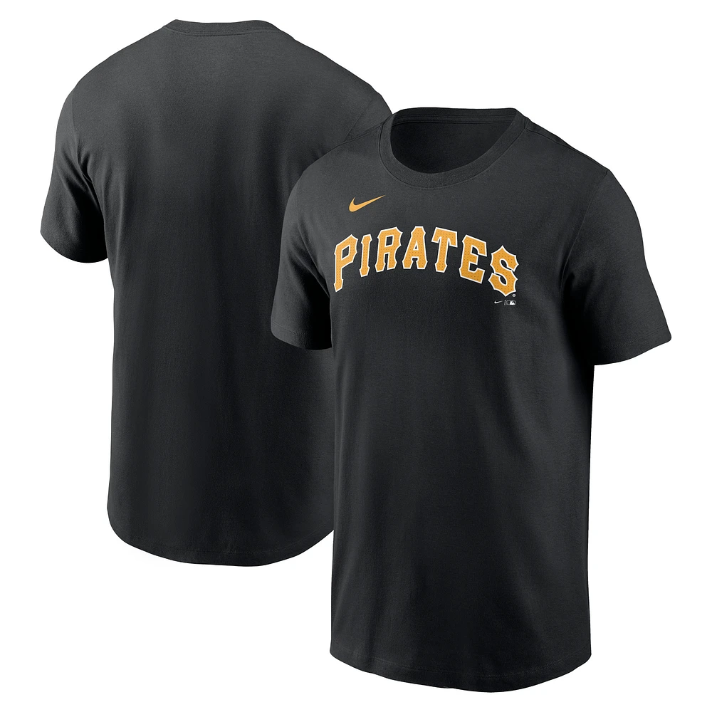 T-shirt Nike noir pour hommes des Pirates de Pittsburgh Fuse avec le mot-symbole