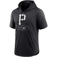 Haut à capuche léger manches courtes Nike Black Pittsburgh Pirates Lockup Performance pour homme