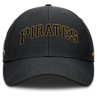Casquette ajustable Nike noire Pittsburgh Pirates Rise Gaberdine pour homme