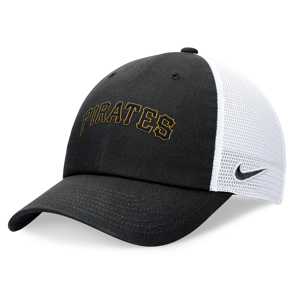 Casquette de camionneur ajustable Nike noire avec logo des Pirates de Pittsburgh pour homme