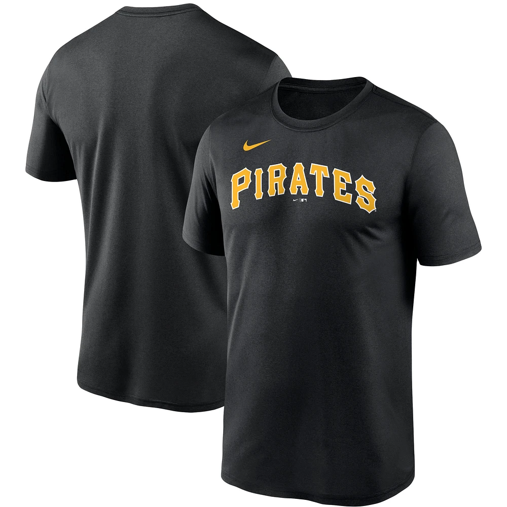 T-shirt Nike Pittsburgh Pirates Wordmark Legend Performance pour homme noir